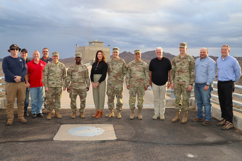 U.S. Army Corps of Engineers commander Lt. Gen. William “Butch” Graham and Army Chief of Public Affairs Rebecca Hodson join USACE senior leaders on a tour of Painted Rock Dam Nov. 17 in Gila Bend, Arizona.
