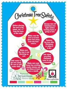 The Arnold Air Force Base Fire and Emergency Services team at Arnold AFB, Tenn., is asking those across the base to be to be aware of fire and safety risks throughout the upcoming holidays. (National Fire Protection Association graphic)