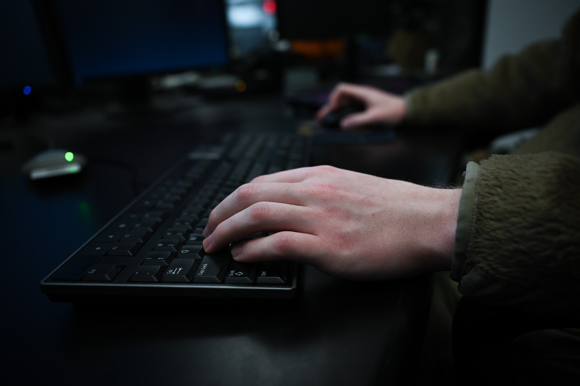 hands typing at a computer