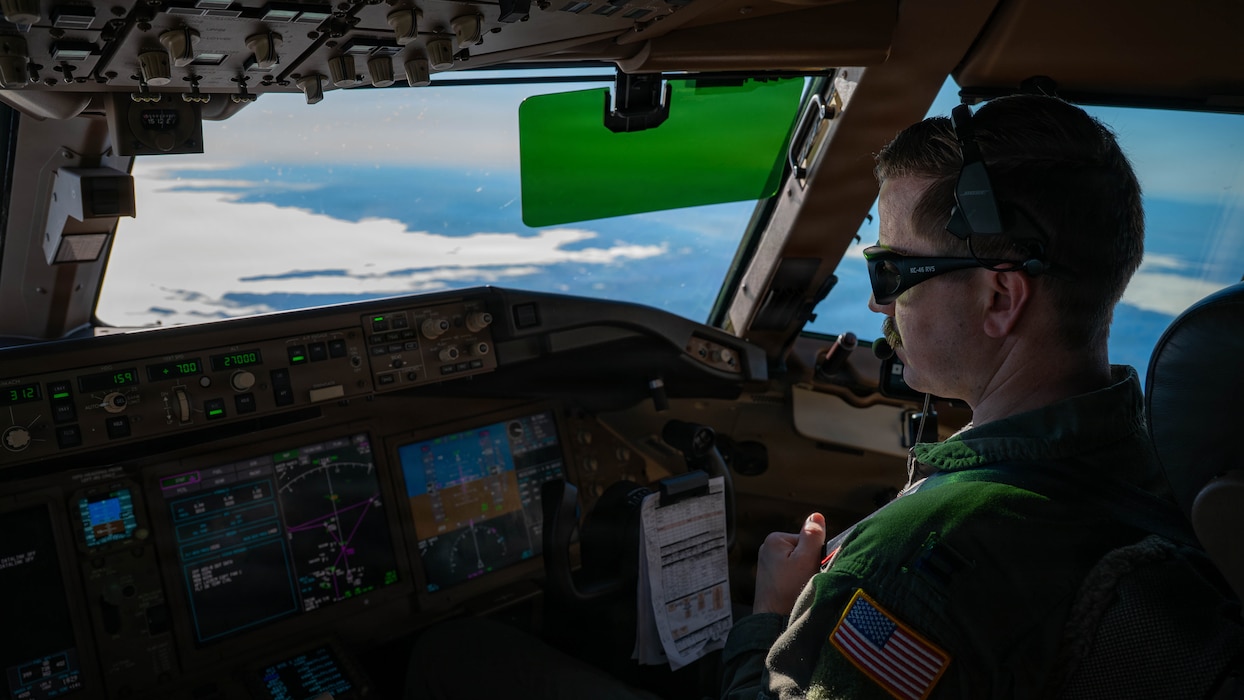 A pilot flies an aircraft