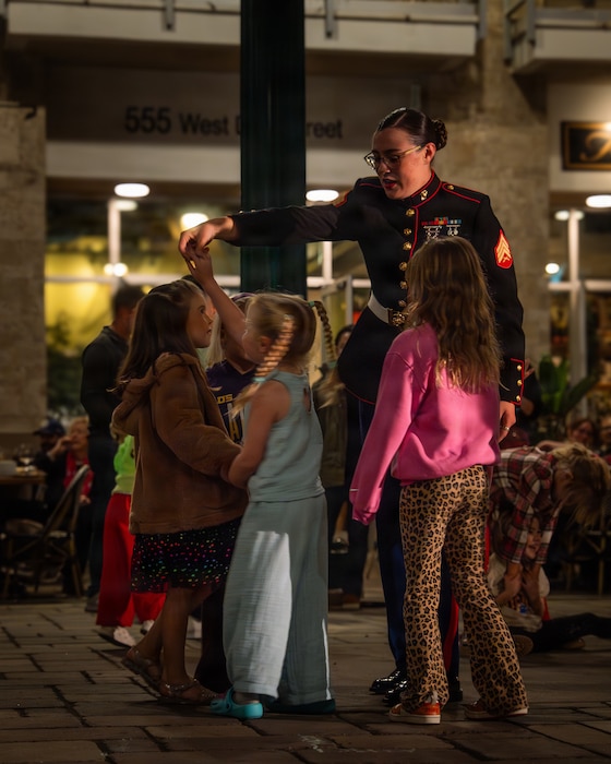 Marine Band San Diego performs at Little Italy’s tree lighting ceremony