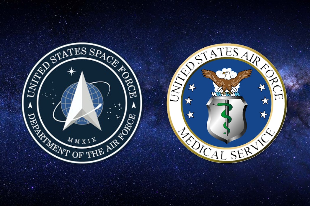 Graphic of two seals on top of a star background.