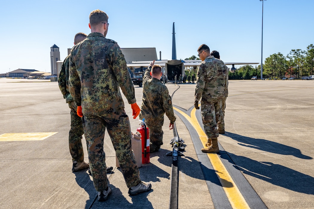 For four days at Moody, Airmen from the 71st Rescue Squadron and 23d Logistics Readiness Squadron trained with 14 German Air Force members in Forward Area Refueling Point (FARP) operations.