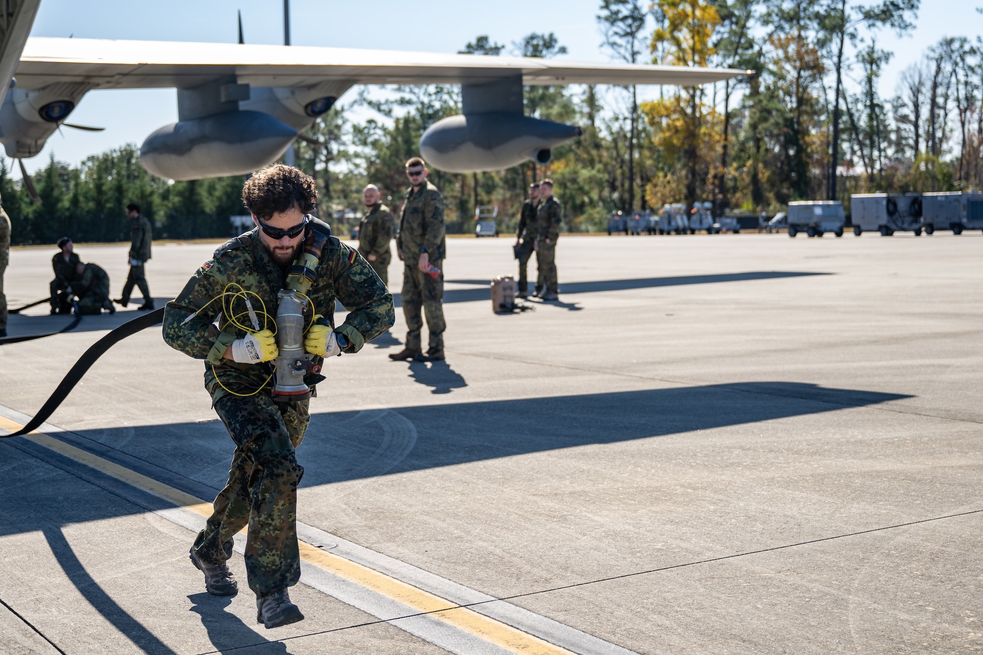 For four days at Moody, Airmen from the 71st Rescue Squadron and 23d Logistics Readiness Squadron trained with 14 German Air Force members in Forward Area Refueling Point (FARP) operations.