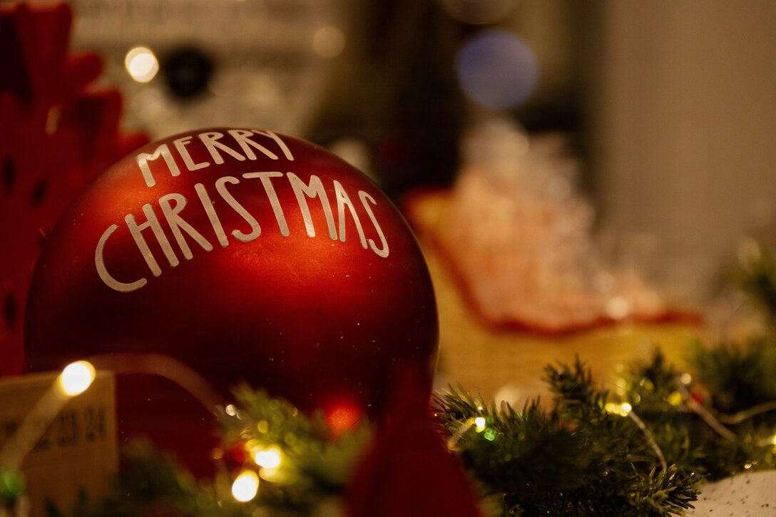 A Christmas ornament lays on a table at a Toys for Toys charity event at the Pentagon, Washington, D.C., Dec. 9, 2025. Since 1947, the Marine Corps Reserve has spearheaded the Toys for Tots program nationwide to collect toys for less fortunate children during the holiday season. Presently, the program distributes 7 to 18 million toys to children annually. (U.S. Marine Corps photo by Lance Cpl. Van Hoang)