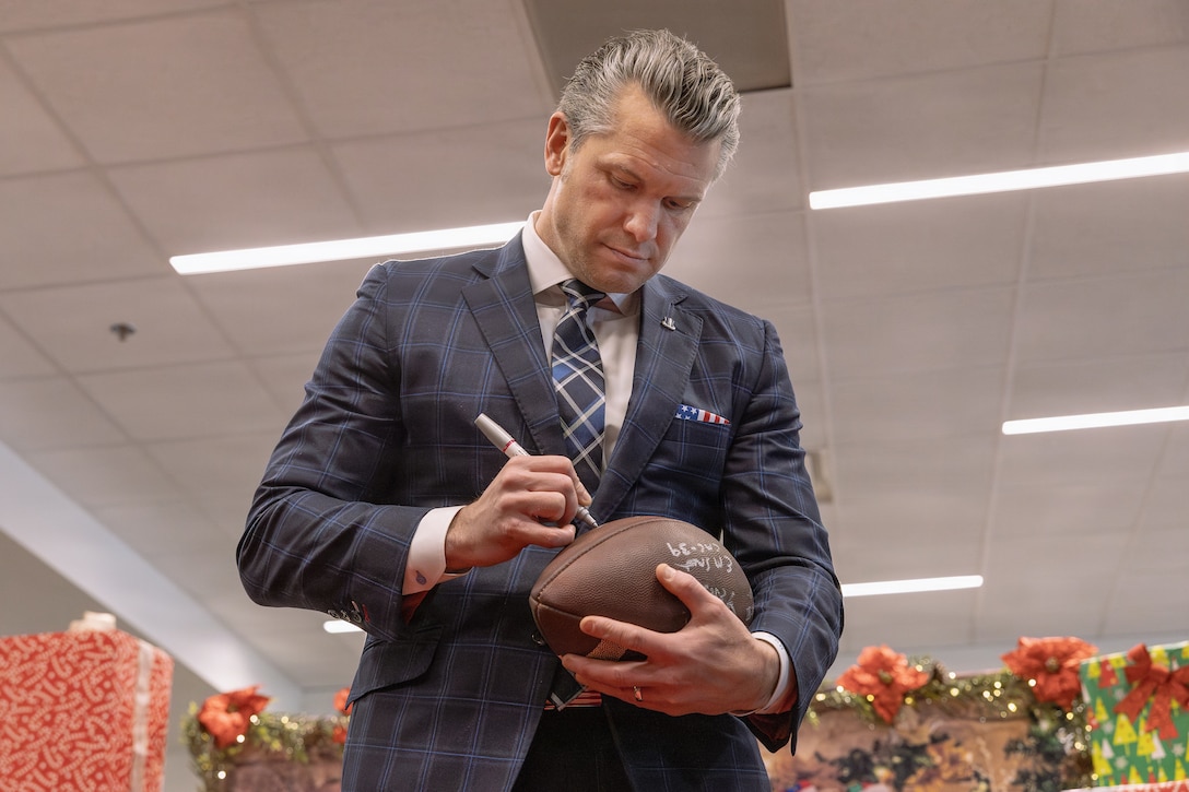 Secretary of War visits Toys for Tots Charity Event at the Pentagon