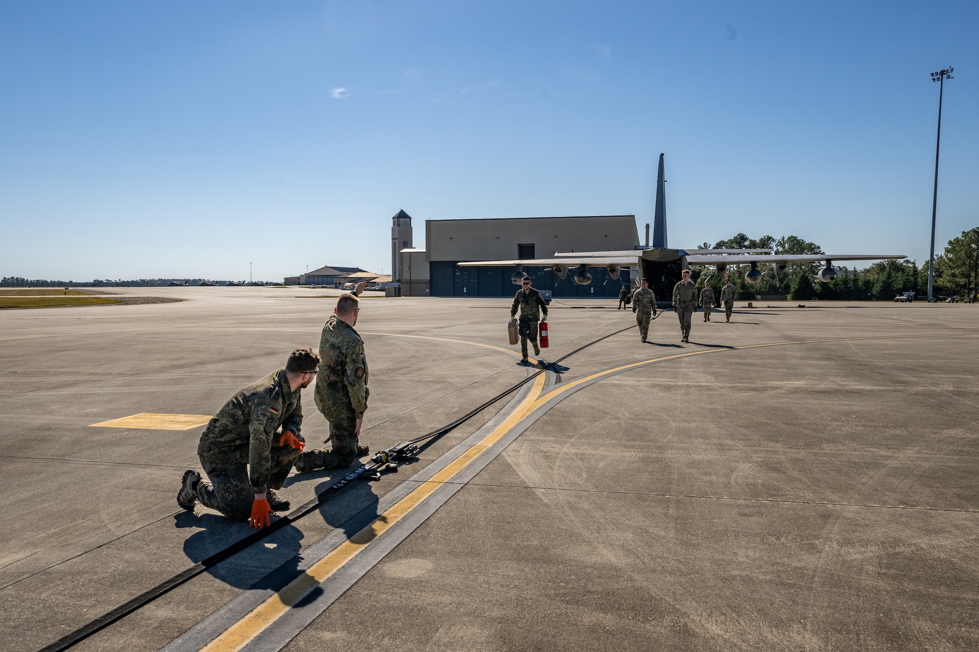 For four days at Moody, Airmen from the 71st Rescue Squadron and 23d Logistics Readiness Squadron trained with 14 German Air Force members in Forward Area Refueling Point (FARP) operations.