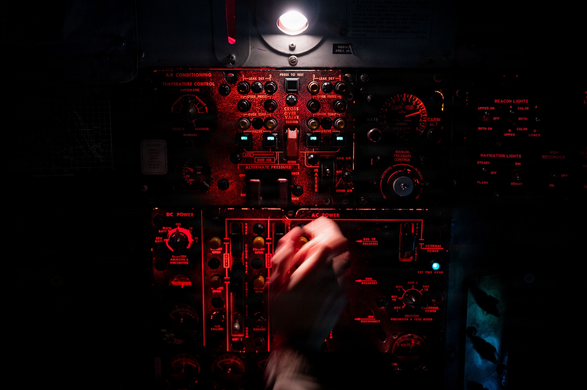 U.S. Air Force Capt. Sean McMahon, 351st Air Refueling Squadron KC-135 Stratotanker pilot, performs preflight checks on a KC-135 assigned to the 100th Air Refueling Wing at RAF Mildenhall, Nov. 19, 2025.