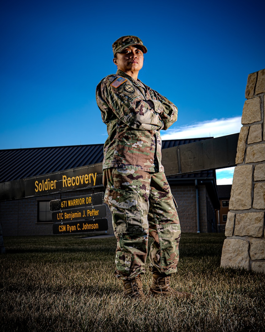 Master Sgt. Dawn Ho, a long-serving member of the Kansas Army National Guard, overcame a career-threatening injury and the deep sense of failure that followed by finding a new purpose during her recovery. Through her own perseverance and the dedicated support of her leadership and the Soldier Recovery Unit, she successfully transitioned to a new career field and earned a prestigious selection to the Sergeants Major Academy.