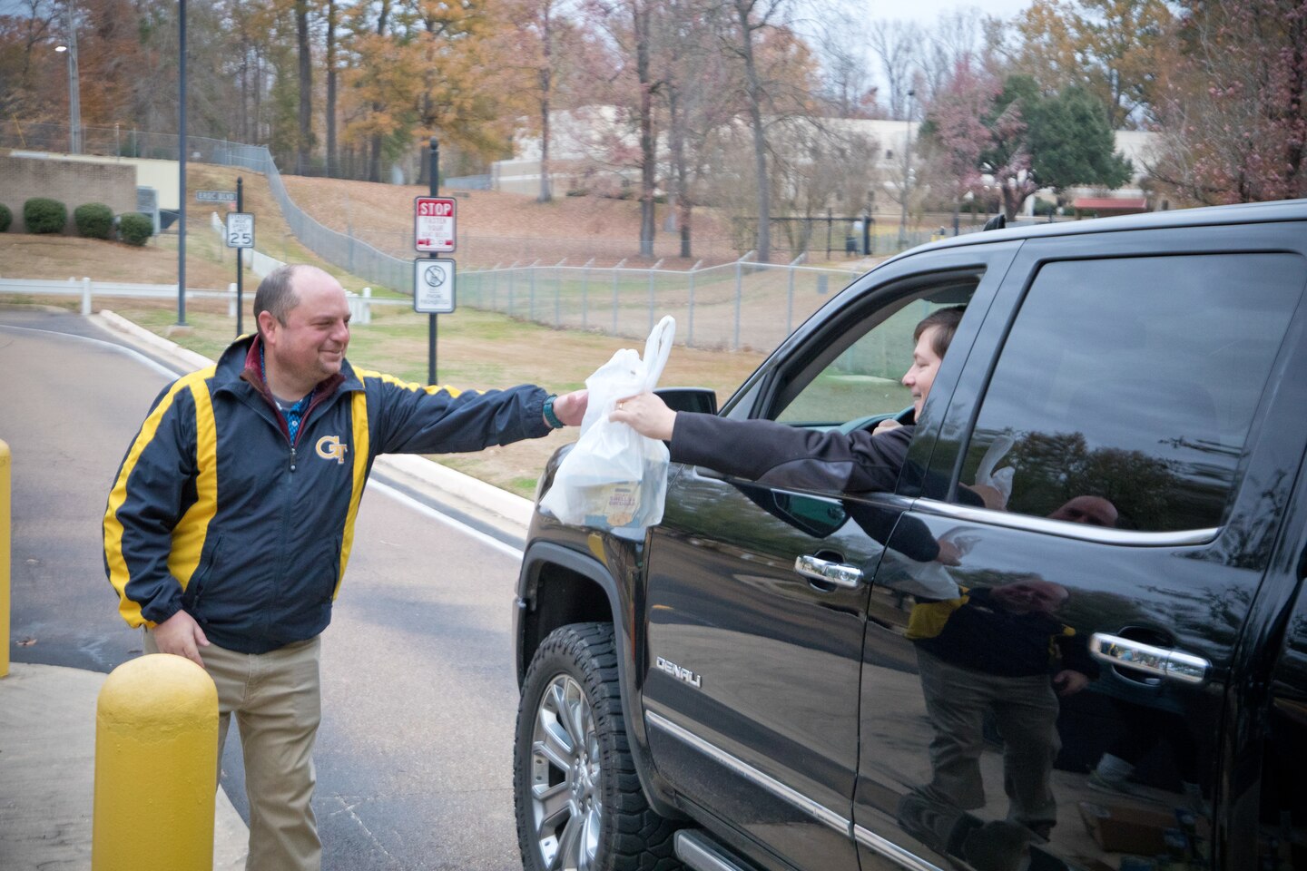 Employees greeted their coworkers and collected canned goods as they arrived at the ERDC gates — an effort that brought in 2,500 pounds of food.