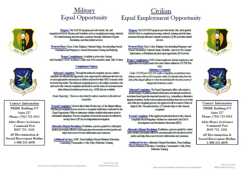 Poster for the Minot AFB Equal Opportunity Office.