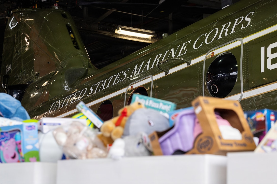 New, unwrapped toys fill boxes during a Toys for Tots charity event on Marine Corps Base Quantico, Virginia, Dec. 8, 2025. Since 1947, the Marine Corps Reserve has spearheaded the Toys for Tots program nationwide to collect toys for less fortunate children during the holiday season. Presently, the program distributes 7 to 18 million toys to children annually. (U.S. Marine Corps photo by Lance Cpl. Van Hoang)