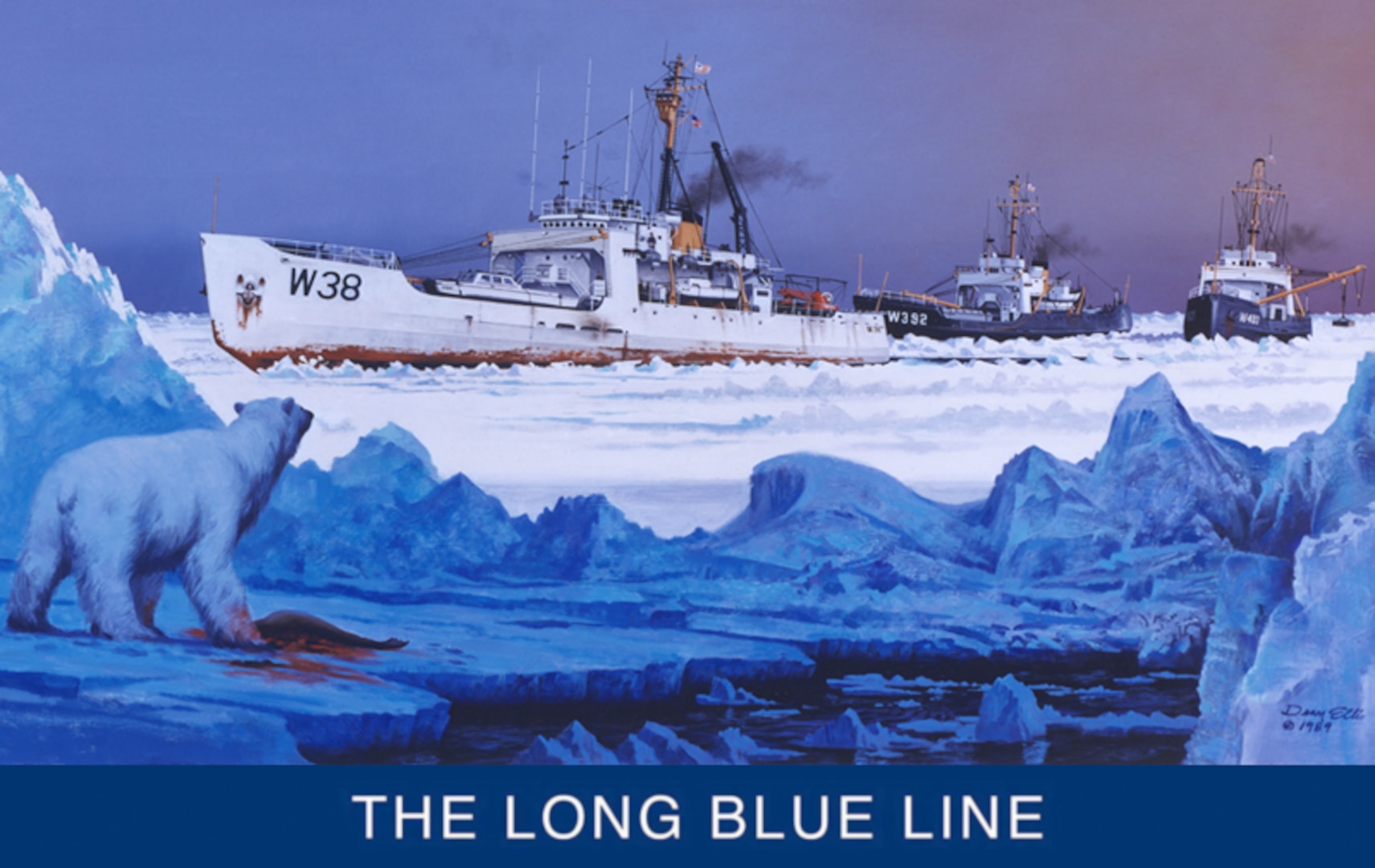 A colorful commemorative painting of the expedition by artist Dean Ellis. (U.S. Coast Guard)