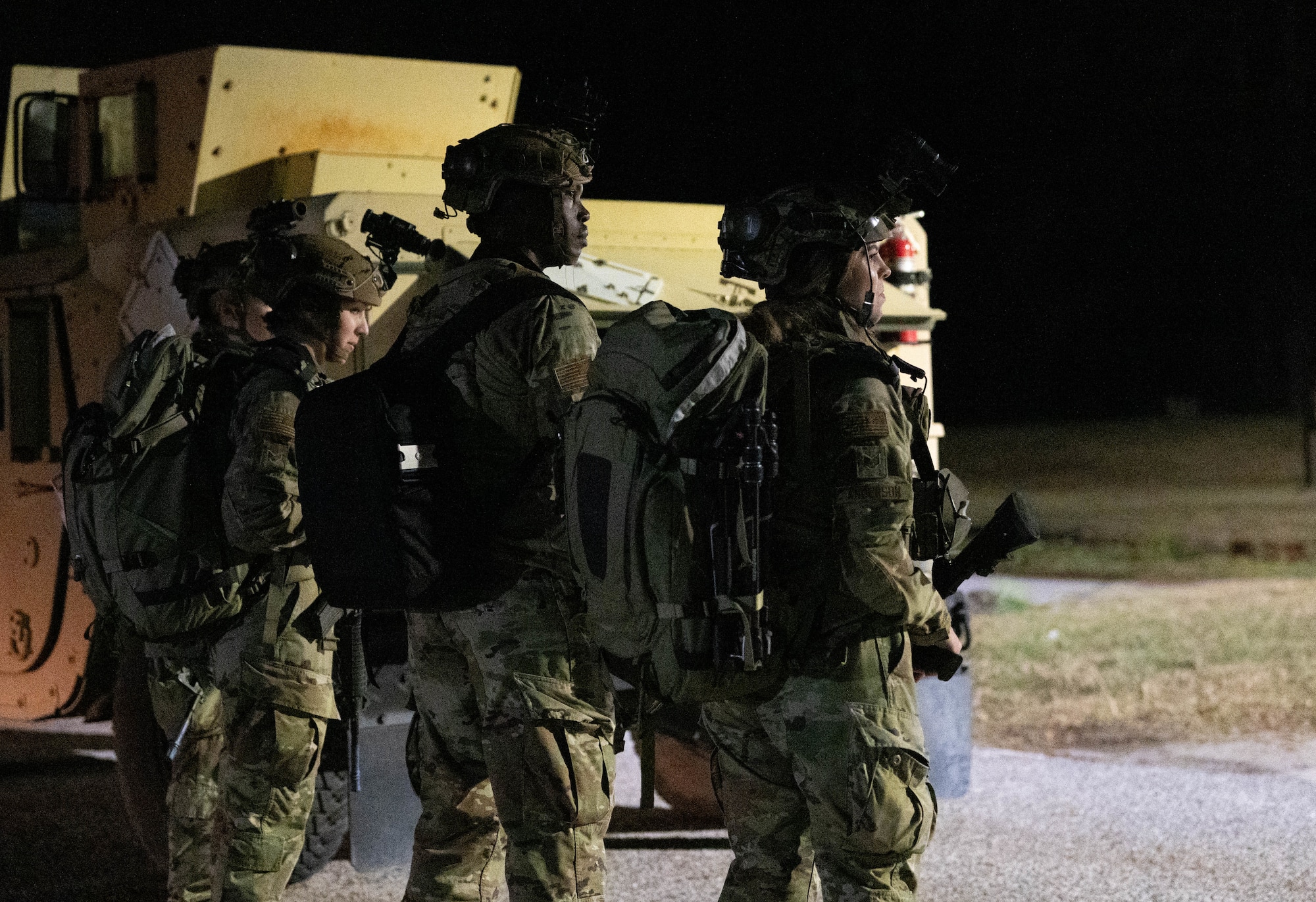 A photo of four Airmen participating in the Green Goblin exercise.