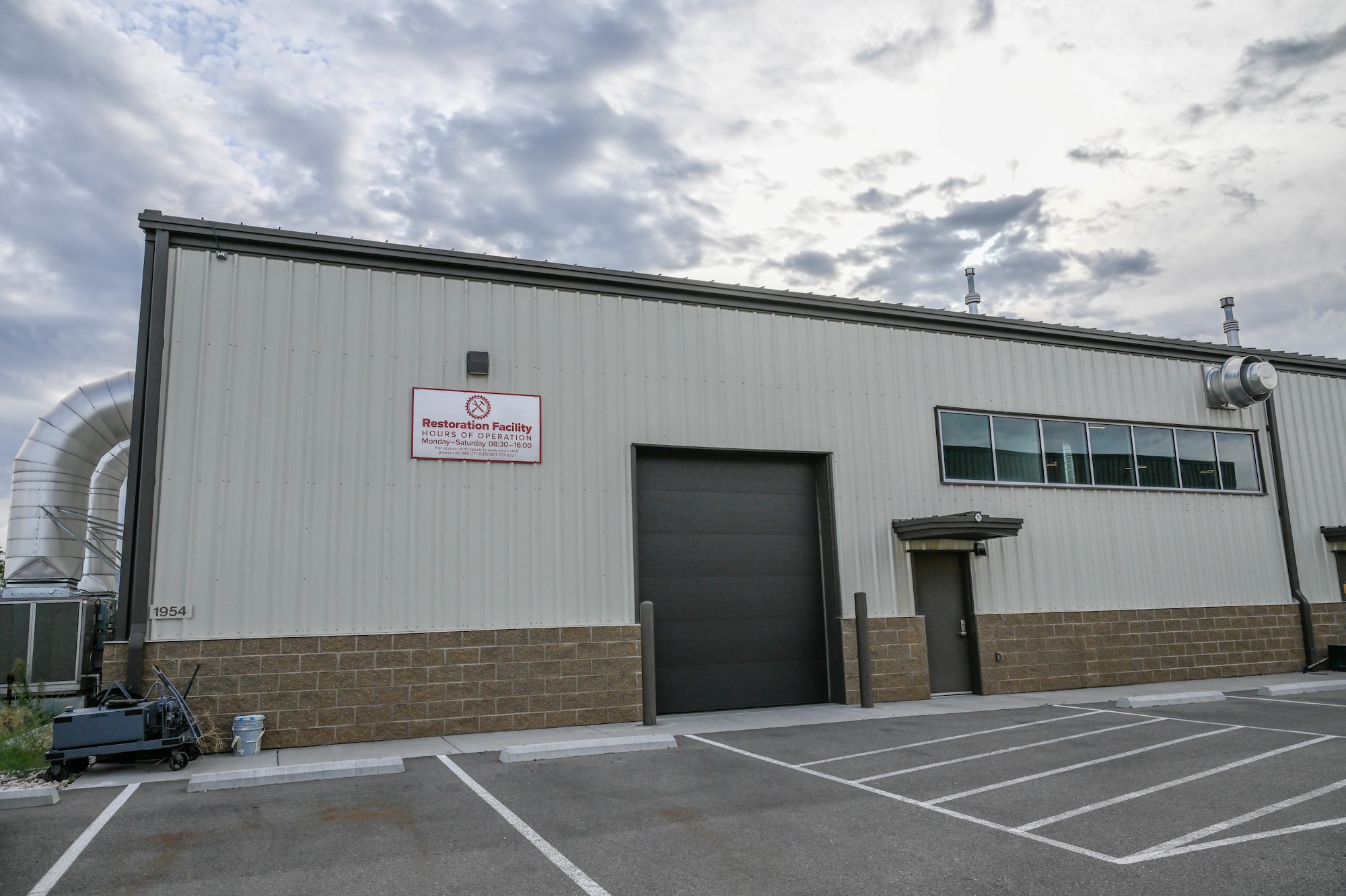 A photo of the restoration facility at Hill Aerospace Museum
