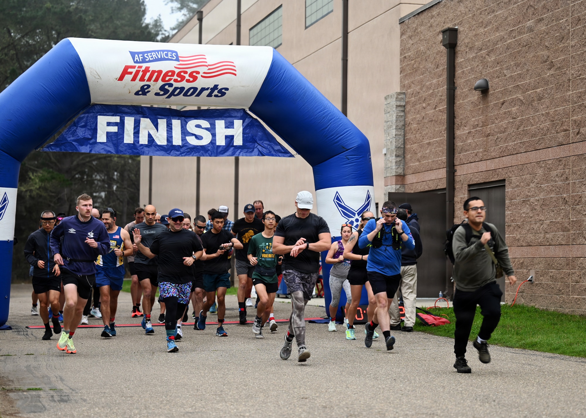 Participants take off at the start of the localized T-Minus 10-miler at Vandenberg Space Force Base