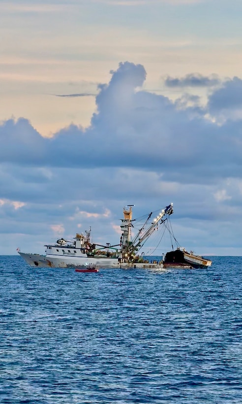 The USCGC Myrtle Hazard (WPC 1139) crew returned home Dec. 14, 2025, after completing a successful expeditionary patrol under Operation Blue Pacific, deepening partnerships with Pacific nations and bolstering maritime security in the region. The Sentinel-class fast response cutter crew operated for over 500 hours, patrolling 5,380 nautical miles from Nov. 17 to Dec. 14, with 15 days dedicated to providing a persistent presence in the exclusive economic zones of the Federated States of Micronesia and the Republic of Palau, as well as on the high seas. (U.S. Coast Guard photo)