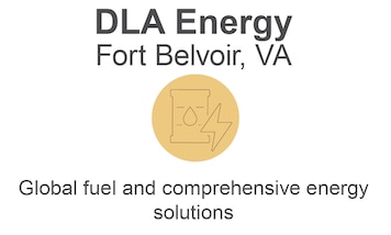 A fuel barrel and lightning bolt icon is surrounded by the DLA Energy title and description