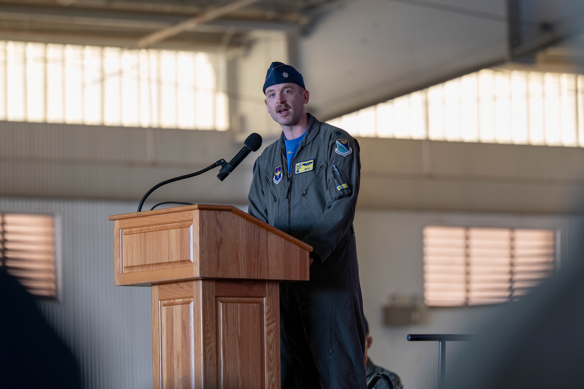 Service member gives speech.
