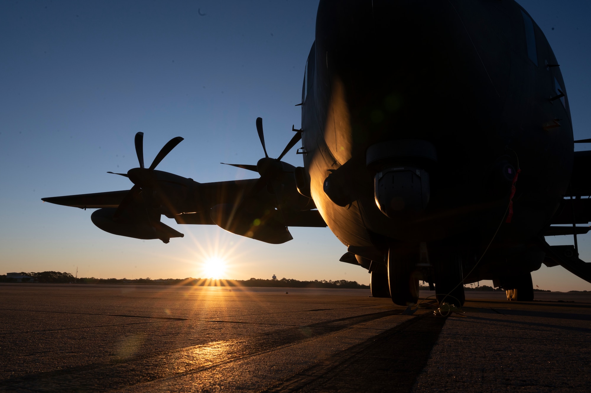 A U.S. Air Force MC-130J Commando II assigned to the 1st Special Operations Wing is parked at Hurlburt Field, Florida, Nov. 4, 2025.