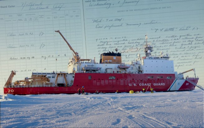 U.S. Coast Guard Cutter Healy (WAGB 20) conducts on-ice research in the Arctic Ocean, Oct. 1, 2025. Coast Guard operations in the Arctic are critical to expanding our understanding of the Arctic operating environment for advancing national security objectives. (U.S. Coast Guard photo by Petty Officer 3rd Class Chris Sappey)