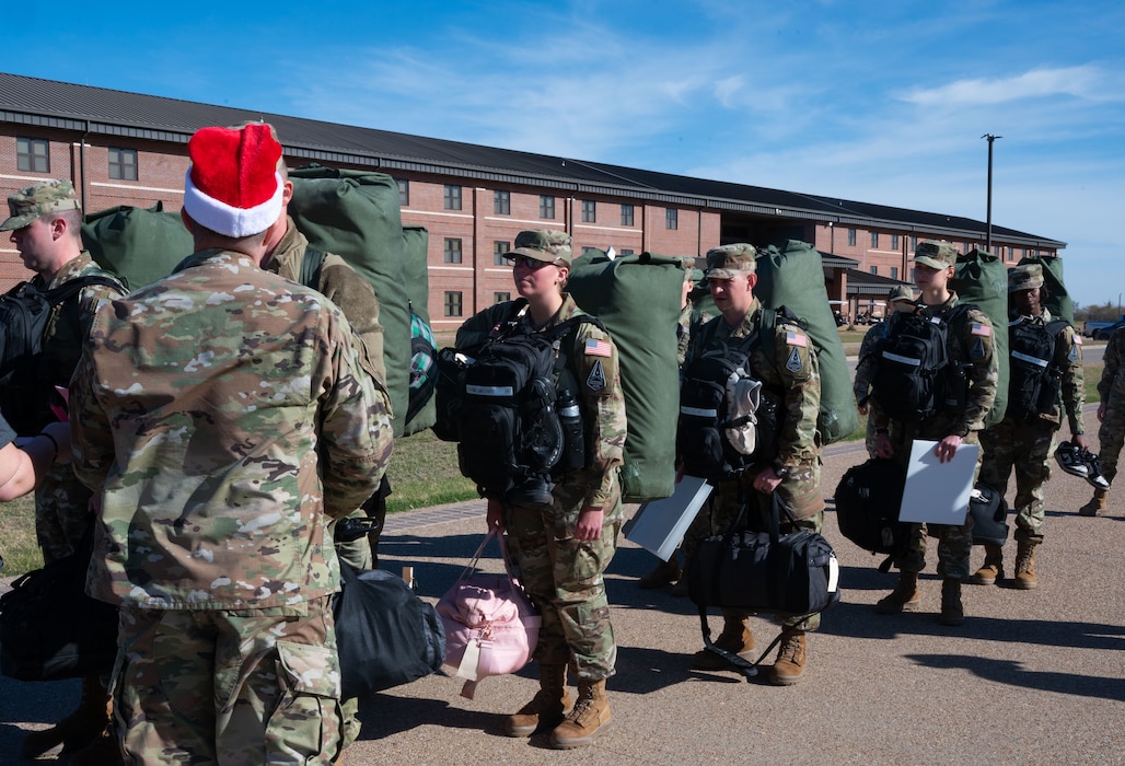 Col. Gerber passes out Christmas cards and candy to new U.S. Space Force students
