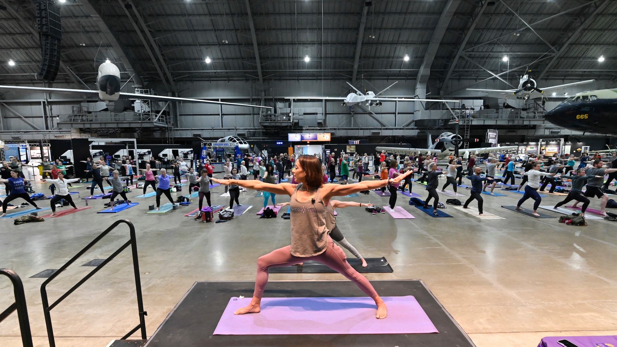 Fitness Under the Wings class held at the National Museum of the U.S. Air Force.