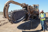 The U.S. Army Corps of Engineers contractors continue ground stabilization for the East end of the BMGR-1 project site near Yuma, Arizona, Dec. 3. USACE is replacing permanent border barriers along the southern border of the U.S. at the direction of the U.S. Army by the Secretary of War, in response to the presidential national emergency declaration dated Jan. 20, 2025, authorizing the use of Section 2803 of Title 10, U.S. Code.