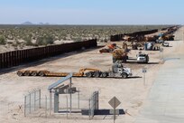 The U.S. Army Corps of Engineers contractors continue ground stabilization for the East end of the BMGR-1 project site near Yuma, Arizona, Dec. 3. USACE is replacing permanent border barriers along the southern border of the U.S. at the direction of the U.S. Army by the Secretary of War, in response to the presidential national emergency declaration dated Jan. 20, 2025, authorizing the use of Section 2803 of Title 10, U.S. Code.