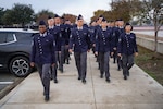 Space Force trainees march in their uniforms