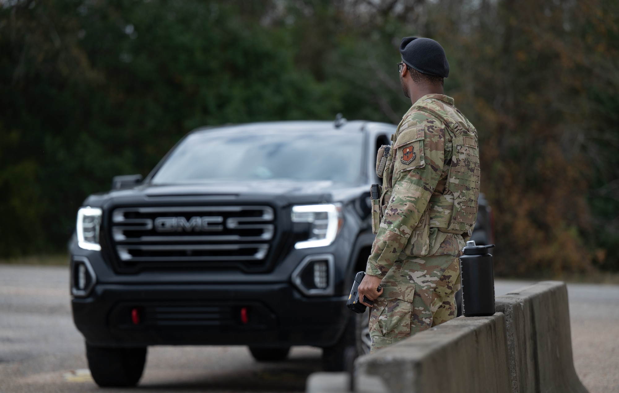 Maxwell AFB entry controller at the gate.