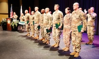 Multiple Illinois Army National Guard 725th Transportation Company Soldiers were awarded military medals ranging from Meritorious Service Medals to Army Achievement Medals during the unit’s Welcome Home ceremony, Dec. 13, 2025, at Harlem High School in Machesney Park, Ill.