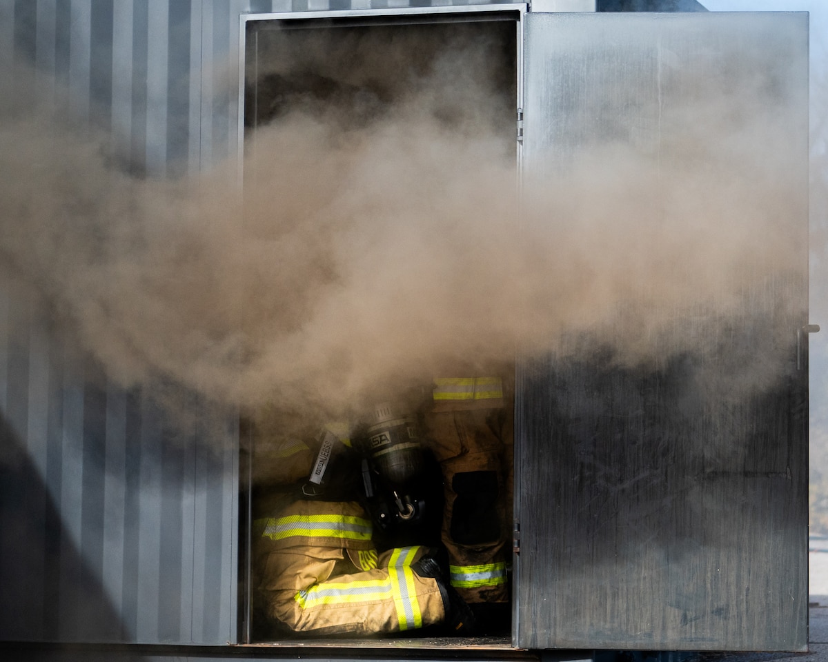 firefighters in smoke