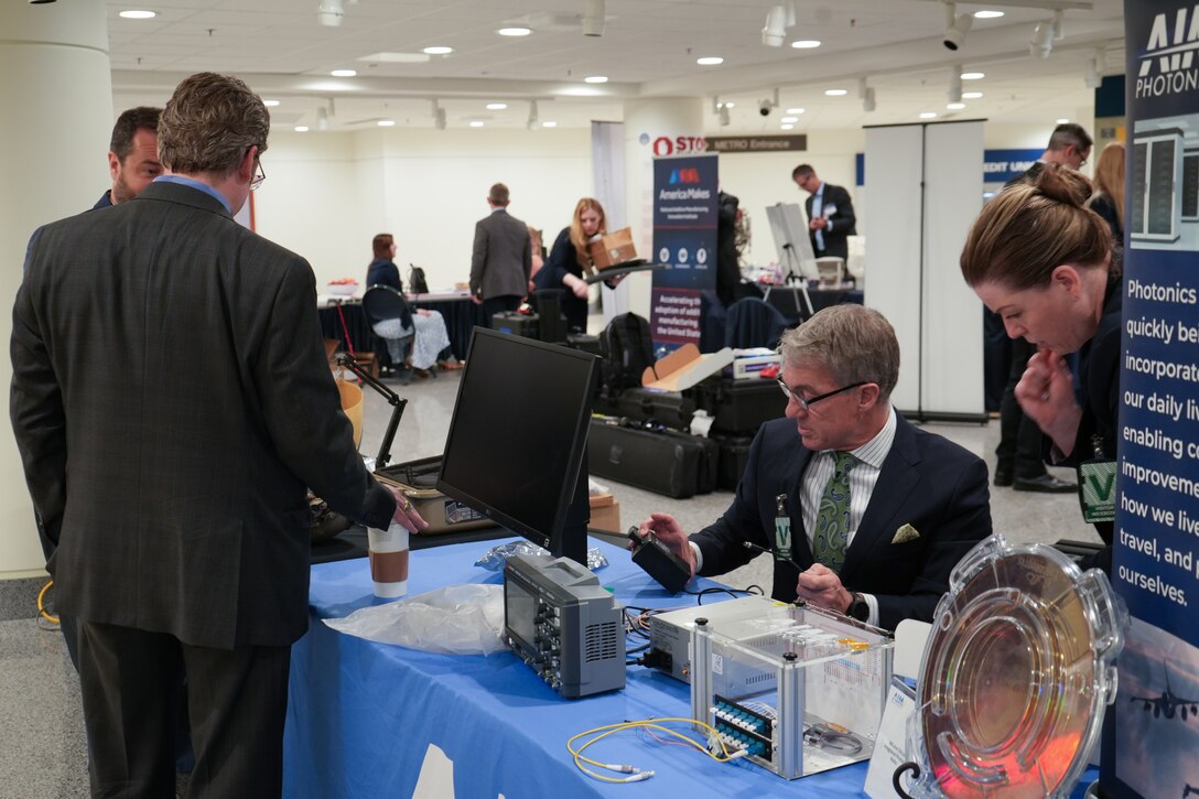 AIM Photonics, a DoD Manufacturing Innovation Institute (MII), showcases its 300mm multi-project wafer at the Pentagon, July 8, 2025.