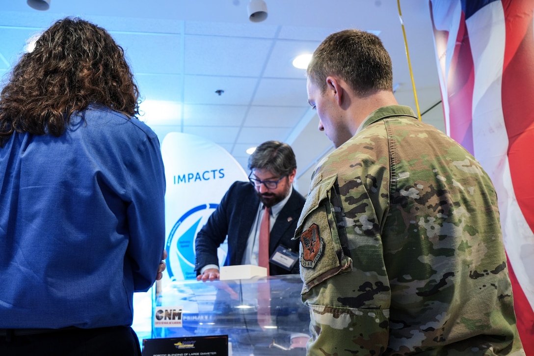 Navy ManTech, a member of the Joint Defense Manufacturing Technology Panel (JDMTP), demonstrated how a small robot helps with submarine construction, July 8, 2025