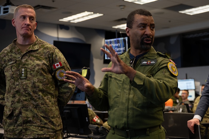 uniformed RCAF members standing
