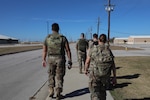 U.S. Soldiers with the 109th Mobile Public Affairs Detachment, 213th Regional Support Group, march around Fort Hood, Texas, Dec. 20, 2025. The march supported ongoing training efforts to enhance fitness and unit readiness. Photo by Staff Sgt. Melyssa Vazquez.
