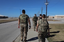 U.S. Soldiers with the 109th Mobile Public Affairs Detachment, 213th Regional Support Group, march around Fort Hood, Texas, Dec. 20, 2025.