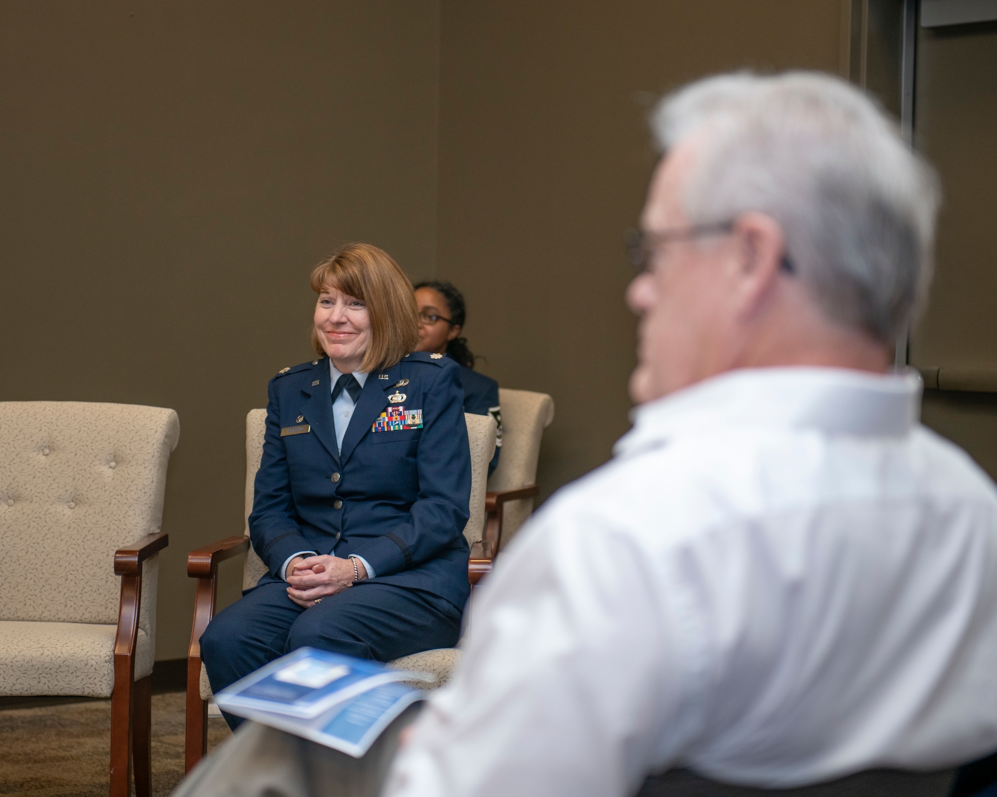 Lt. Col. Amy Morgan, incoming 932nd Force Support Squadron commander, assumes command of 932nd FSS, Feb. 2, 2025, Scott Air Force Base, Illinois. Morgan has served in the 932nd Airlift Wing for many years, she recently served as deputy commander of the 932nd Mission Support Group. (U.S. Air Force photo by SSgt Brooke Spenner)