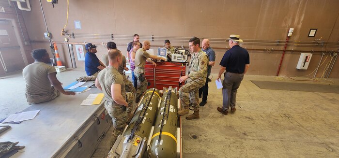 Members of the Combat Readiness Directorate's Automatic Test Systems Division, conducting a field test at Nellis Air Force Base, Nevada . (Courtesy photo)