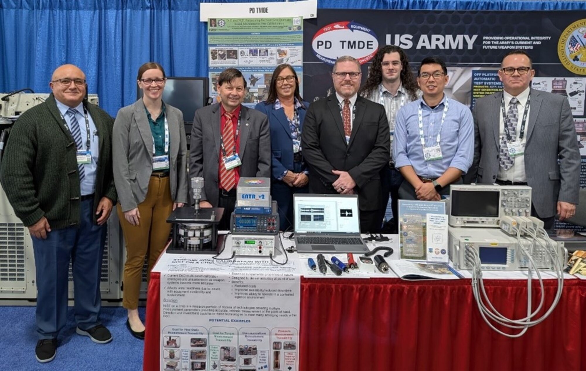 Members of the Combat Readiness Directorate's Air Force Metrology and Calibration Division participated in the NIST on a Chip (NOAC) torque prototype demonstration at the 2024 DoD Maintenance Symposium, showcasing the strategic vision for NOAC’s self-calibrating technologies: enabling measurement agility and perpetual measurement readiness at the point of use, independent of logistics support and the need for capability at main operating bases. (Courtesy photo)