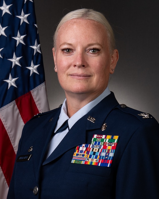 Official portrait of Lt. Col. Sarah Handegard