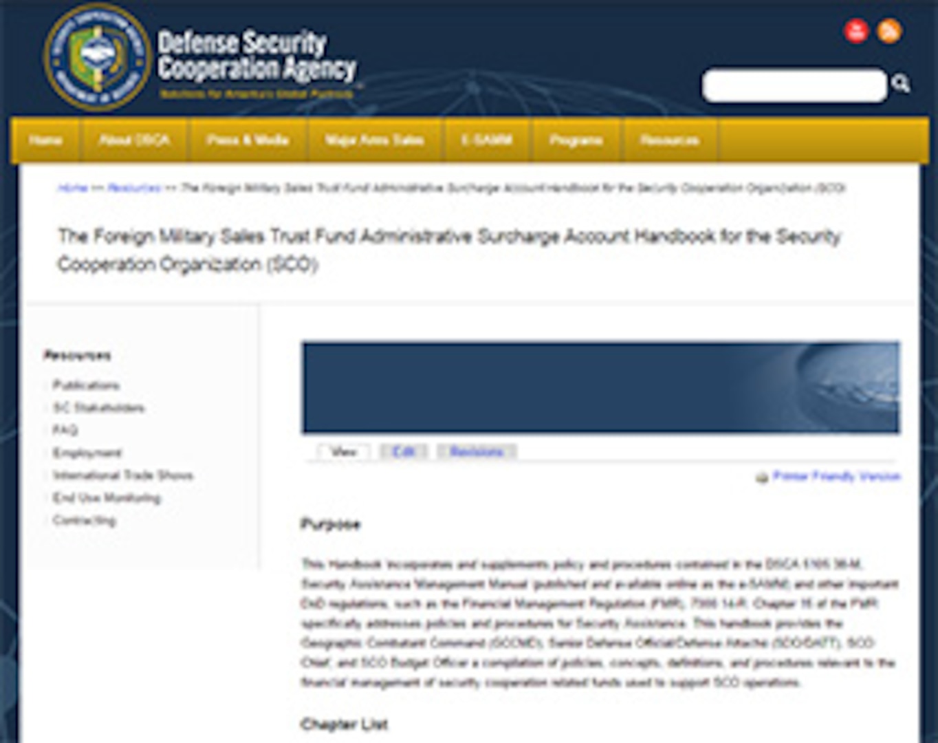 Screenshot of the FMS trust fund administrative surcharge account handbook