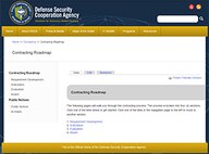 Screenshot of the contracting roadmap at DSCA
