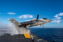 A joint team consisting of F-35 Patuxent River Integrated Test Force flight test members, U.S. Sailors and Marines, and the crew of the Japan Maritime Self-Defense Force Izumo-class multi-functional destroyer JS Kaga (DDH-184) are executing developmental sea trials in the eastern Pacific Ocean to gather the necessary data to certify F-35B Lightning II short takeoff and vertical landing aircraft operations.