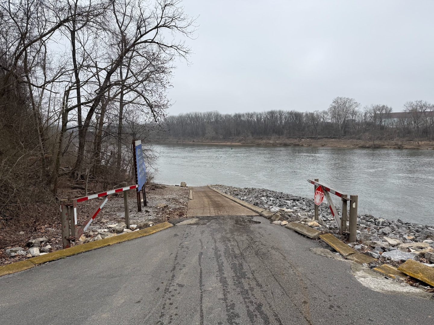 Photo of the Old Hickory Lock & Dam downstream boat ramp to access the Cumberland River in Hendersonville, Tennessee, taken on Feb. 4, 2025.