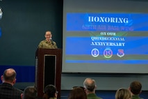 People speak on a podium
