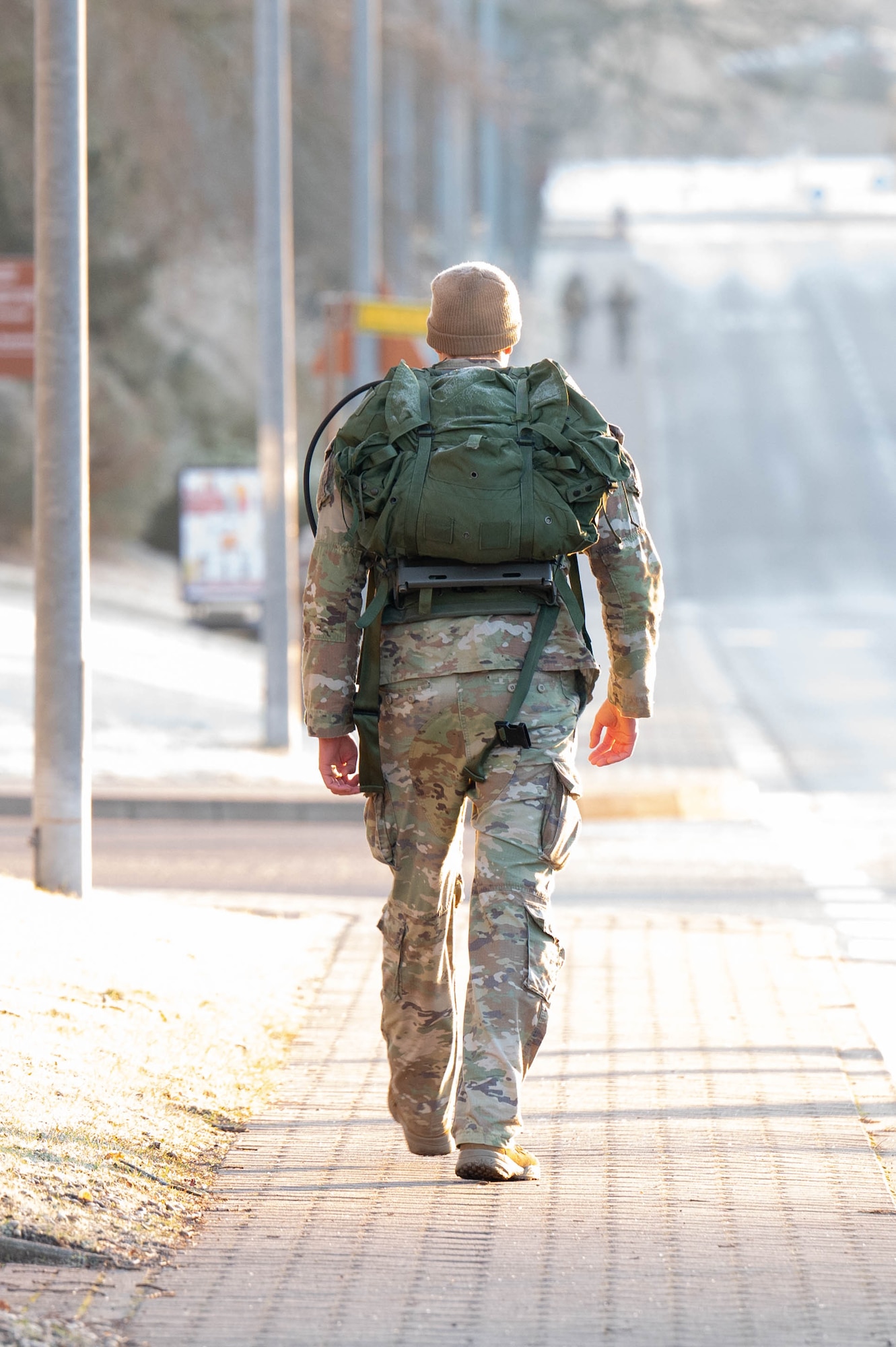 An Airman rucks