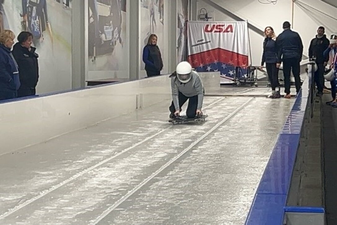 “Skeleton is exciting, and I’m getting pretty good at it!” – Leandra Moehring at Lake Placid, New York Invictus Camp for Team U.S.