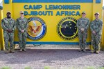 Chief of Navy Reserve Vice Adm. Nancy Lacore and Reserve Force Master Chief Tracy L. Hunt visit Camp Lemonnier, Djibouti.